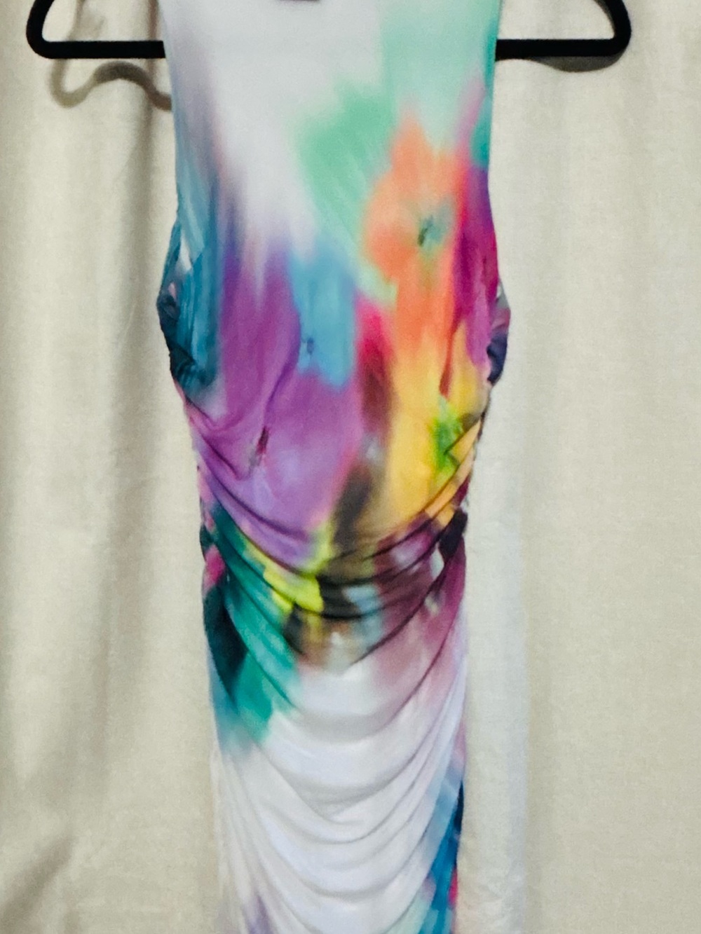 AFRM Multicolor Tie-Dye Maxi Skirt — Pink, Purple, Blue, Green, Yellow - Picture 7 of 9